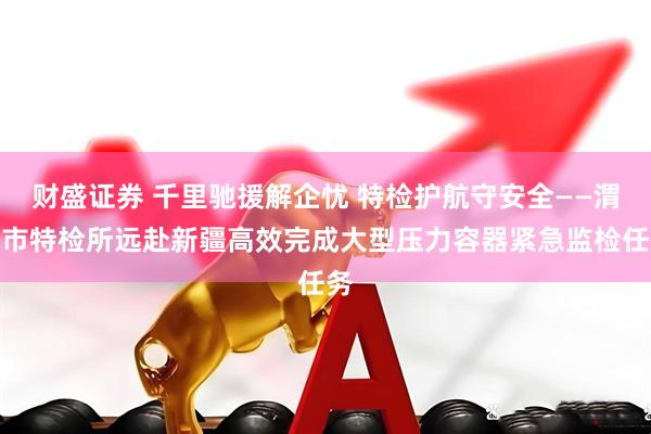 财盛证券 千里驰援解企忧 特检护航守安全——渭南市特检所远赴新疆高效完成大型压力容器紧急监检任务